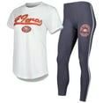 thumbnail image 4 of Women's Concepts Sport White/Charcoal San Francisco 49ers Sonata Top & Leggings Sleep Set, 4 of 7