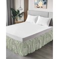 thumbnail image 4 of Tropical Bloom Silhouettes Wrap Around Bed Skirts for King Bed 18" Drop, Bed Skirt with Adjustable Elastic Belt Dust Ruffle Bed Valance for Bedroom Hotel Luxury Green Palm Leaf Bed Frame Cover, 4 of 7