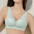 thumbnail image 4 of AINIYS Women's Lift and Support Push-Up Bra Wireless Breathable Everyday Bras Floral Lace Cleavage Bra Plus Size Armpit Fat Control Bra Lightweight Minimizer Bra for Summer Bralette Mint Green 34, 4 of 6