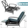 thumbnail image 7 of SUNCROWN Outdoor Patio Recliner Metal Adjustable Lounge Chair with Thick Cushion, Peacock Blue, 7 of 7