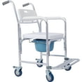 thumbnail image 6 of 4 in 1 Bedside Commode Chair, Transport Shower Wheelchair Toilet Rolling Transport Chair with 4 Brakes Casters,Tissue Holder,Crutch Holder for Elderly Injured and Disabled,, 6 of 21