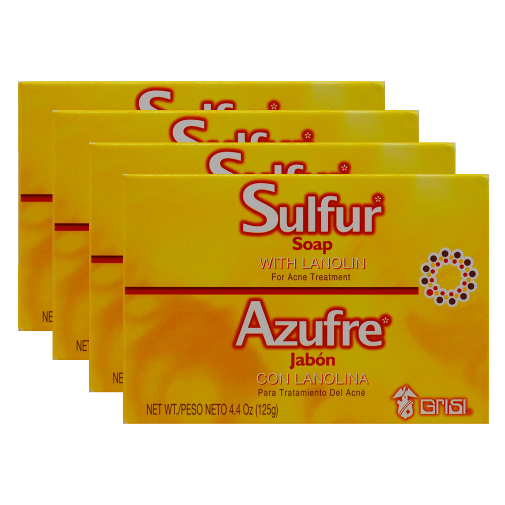 Grisi Bio Sulfur Soap with Lanolin, 4.4 oz (Pack of 4)