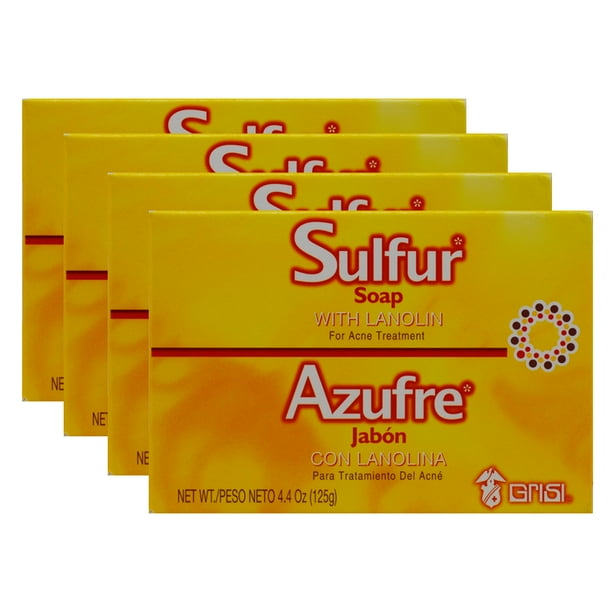 Grisi Bio Sulfur Soap with Lanolin, 4.4 oz (Pack of 4)