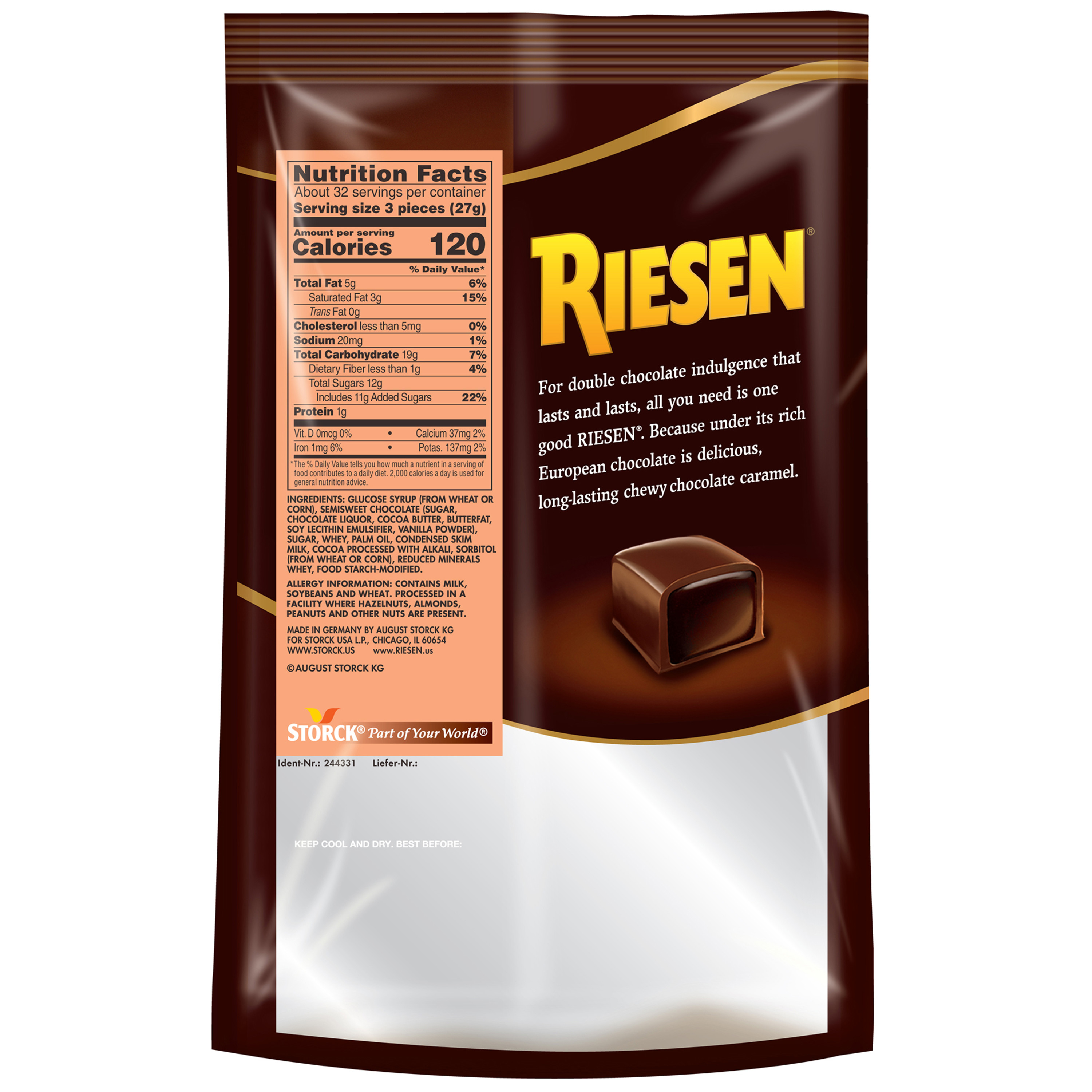 RIESEN Chewy Chocolate Covered Caramel Candy, 30 oz - image 3 of 7