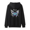thumbnail image 4 of Women Y2k Zip Up Hoodies Gothic Print Long Sleeve Jackets Oversized Casual Fashion Hooded Sweatshirt, 4 of 5