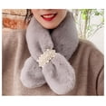 thumbnail image 3 of Bufanda de peluche de imitación piel cálida espesante per vellón bufandas para vestido de cuello invierno mu Gris cro Soledad Bufanda de cuello, 3 of 10