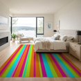 thumbnail image 3 of ODIKA 9'x12' Washable Area Rug Mid Graphic Bold Multicolor Vertical Playful Crayon Century Retro for Dining Room, Basement, Large Office, Non-Slip Chair-Friendly, 3 of 7