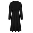 thumbnail image 4 of Kaemgyyd Long Sleeve Dress for Women Solid Color V Neck Fall Wedding Guest Dress Tiered A Line Flowy Midi Dresses, 4 of 7