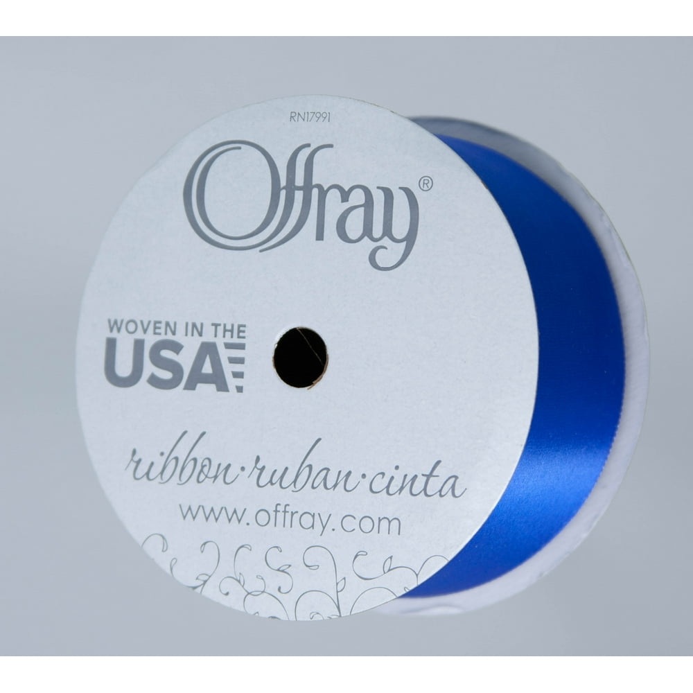 Offray Ribbon, Royal Blue 1 1/2 inch Single Face Satin Polyester Ribbon for Sewing, Crafts, and