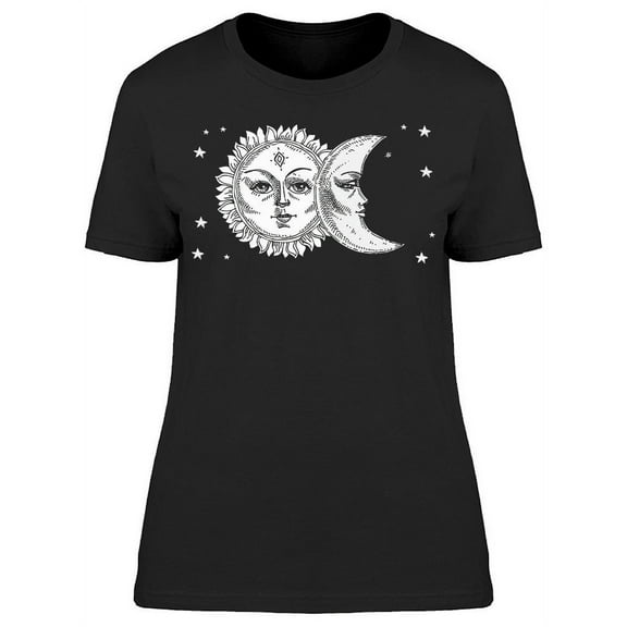 Sun And Moon Astrology Symbol T-Shirt Women -Image by Shutterstock, Female Small