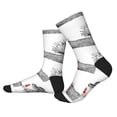 thumbnail image 2 of Xecao Moose Kissing Under Mistletoe Print Crew Socks for Men and Women, Men's Soft Moisture-wicking Sock, 2 of 7