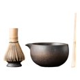 thumbnail image 4 of Juego completo de utensilios para té Matcha con batidor y cuenco de bambú cuenco gris, 4 of 9