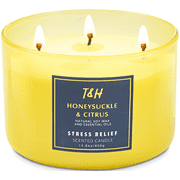 Honeysuckle Citrus Scented Candle 3 Wick Aromatherapy Candle Long Lasting and Clean Burning Soy Candle for Men and Women Relaxing Candle for Home Scented