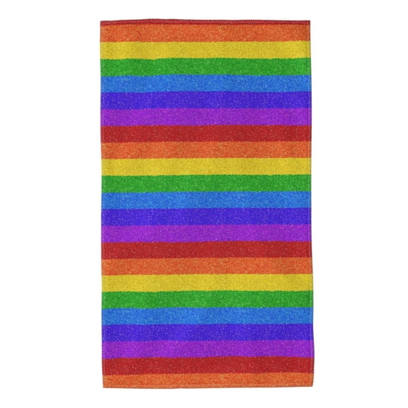 Bingfone Colorful Glitter Rainbow Ultra Absorbent & Soft Hand Towels for Bath, Hand, Face, Gym and Spa-27.5x16in