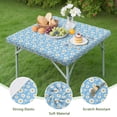thumbnail image 4 of Light Blue Daisy Flower Pattern Square Fitted Tablecloth with Elastic Edge,Square Table Cover,Washable Elastic Table Cover for Home Kitchen Party Decor 34"x34", 4 of 6
