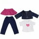 thumbnail image 2 of 4 Piezas Ropa Camiseta Blanca + Mini + Pantalones Largos + Chaqueta para18 Pulgadas Americana Muchacha Muñeca Sunnimix Chaqueta de falda de muñeca, 2 of 5