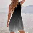 thumbnail image 4 of Womens Dresses Vacation, Women Gradient Sleeveless Midi Tank Dress Summer U Neck Swing Dress Casual T-shirt Sundress Beach Party, 4 of 5