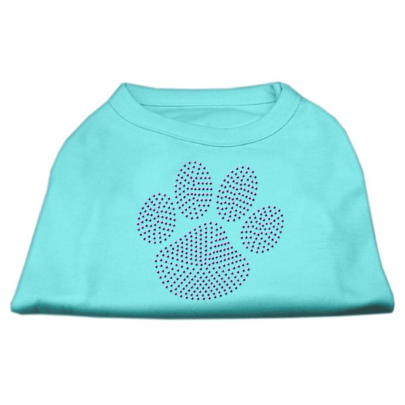 Pet Dog Cat Shirt Rhinestone, "Purple Paw"