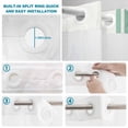 thumbnail image 3 of No Hook Shower Curtain with Built-in Rings - Botanical&nbsp;floral Washable Waterproof Fabric Bathroom Curtains for Hotel,Rentals, 72X 96 Inch Extra Long , Retro Watercolor Eucalyptus Leaves Green, 3 of 9