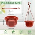 thumbnail image 2 of 24 Pcs Hanging Plastic Planter Pot with Hook Flower Pots Baskets Hanging Nursery Planter Holder for Outdoor Indoor Plant Garden(Brown,6.7 Inch), 2 of 4