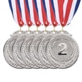 thumbnail image 1 of Medallas de premio de 2 pulgadas de Uxcell, ganadoras del 2º lugar, estilo con cinta para el cuello, 6 piezas, 1 of 6