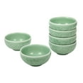 thumbnail image 4 of Celadon Bowl w/ Peony Pattern, Green Valley High-Quality Luxury Kitchen 4.5" Rice Bowl, Plum Green, Pack of 6, 4 of 8