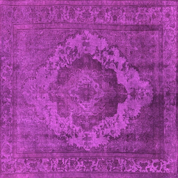 Ahgly Company Indoor Square Oriental Pink Industrial Area Rugs, 5' Square