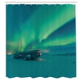 thumbnail image 3 of Ambesonne Nature Shower Curtain, Misty Winter Day, 69"Wx75"L, Petrol Blue Lime Green, 3 of 5