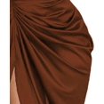 thumbnail image 4 of HLSOHJP Women's Ruched Midi Dress Sleeveless Spaghetti Straps One Shoulder Asymmetric High Split Party Dress, 4 of 6