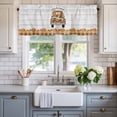 thumbnail image 2 of Thanksgiving Gnomes Farmhouse Short Window Curtain Valances, Fall Pumpkins Sunflowers Farmhouse Wood Rod Pocket Kitchen Valances for Living Room Bedroom Bathroom Cafe 60" x 18", 2 of 8