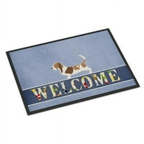 24 x 36 in. Basset Hound Welcome Indoor or Outdoor Mat