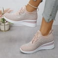 thumbnail image 3 of Women's Sparkly Wedding Sneakers - Glittery Bling Dressy Shoes for Bride with Breathable Wedge Heel, 3 of 8