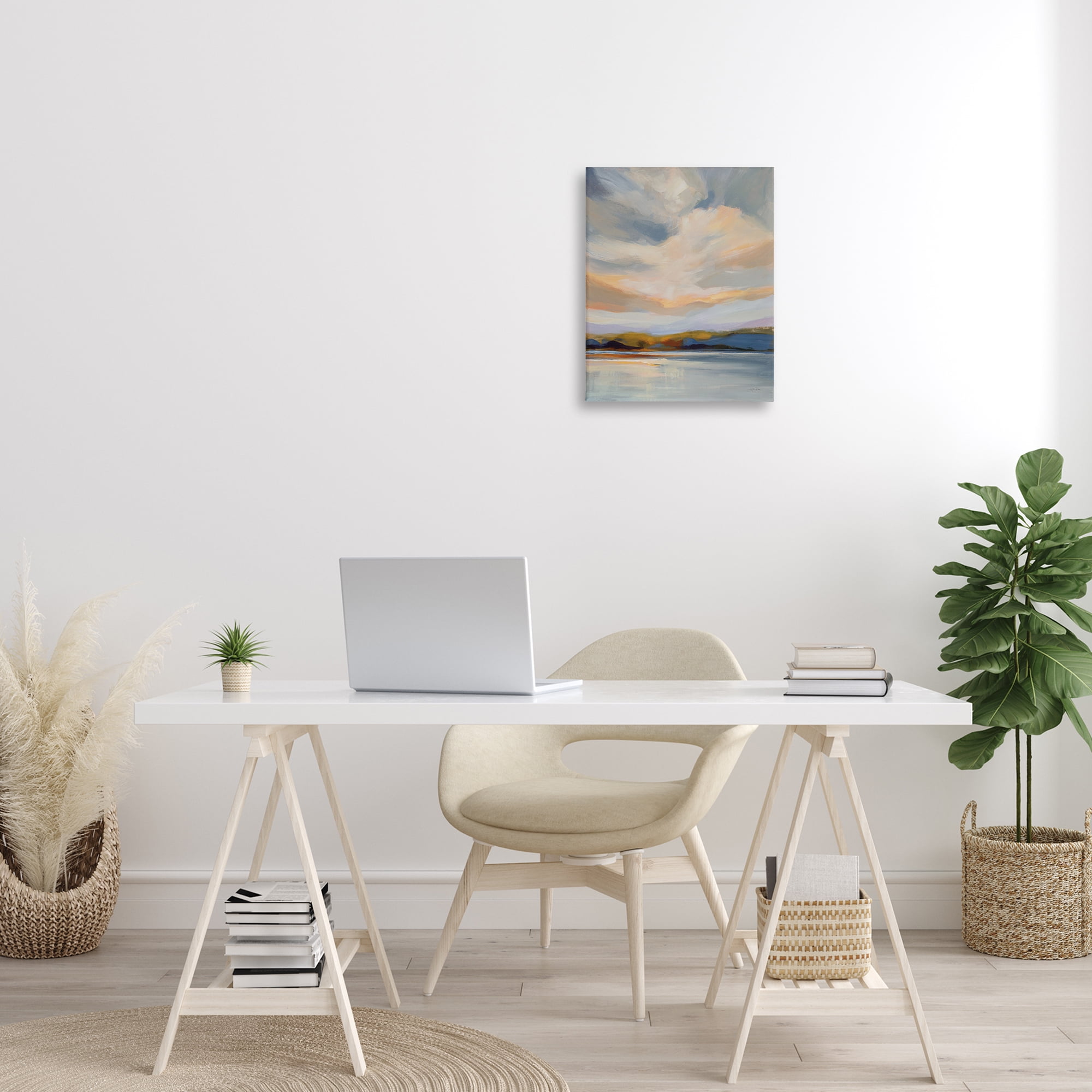 Stupell Industries Morning Glory Seascape Landscape Painting Gallery Wrapped Canvas Art Print Wall Art, 16 x 20