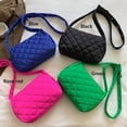 thumbnail image 4 of Warm Zipper Large Capacity Cotton Padded Quilted Tote Messenger Bag Puffy Handbag Shoulder Bag ROSE RED, 4 of 8
