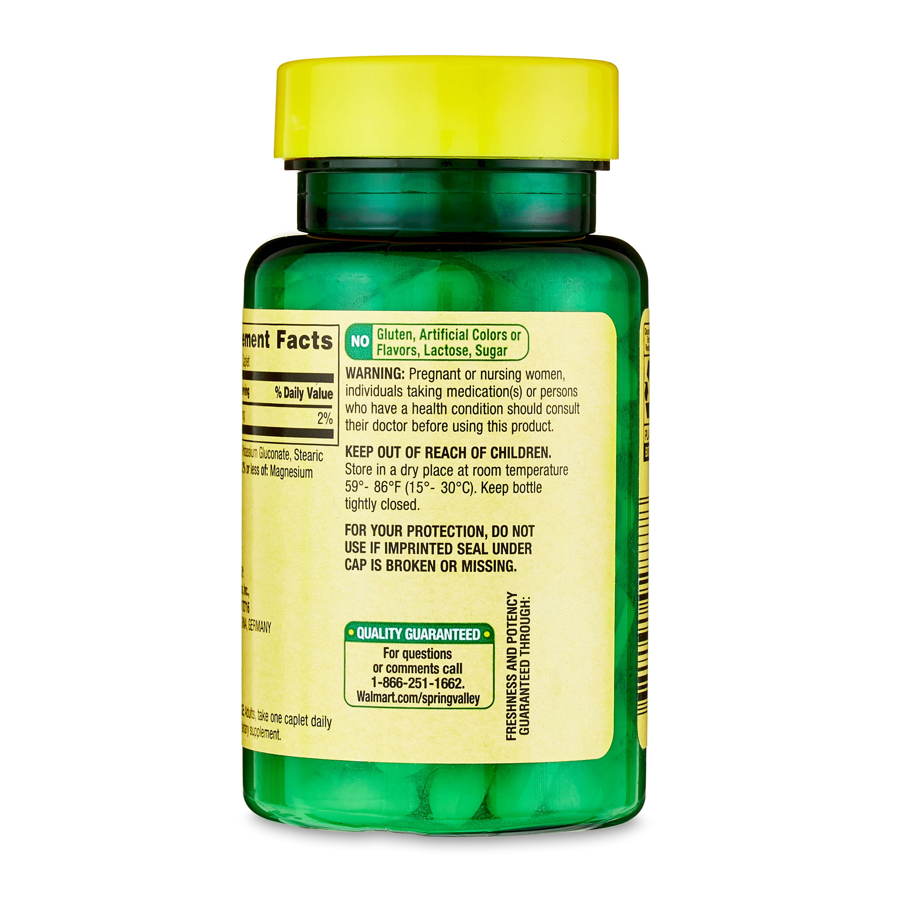 Spring Valley Potassium Dietary Supplement Caplets for Heart Health, 99 mg, 100 Count