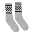 thumbnail image 2 of SOCCO USA-Made Checkered Crew Socks in Black/ White S/M | SC300, 2 of 3
