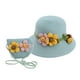 thumbnail image 1 of Sombrero de paja con flores para mujer, conjunto de bolsa de paja, aleros grandes, sombrilla para exteriores, protección solar, circunferencia de 56-58 cm, 1 of 5