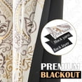 thumbnail image 3 of Blackout Curtains 84 Inches Long Golden Foil Damask Medallion Window Curtains for Bedroom Grommet Thermal Insulated Drapes for Living Room Vintage Luxury Window Treatments Set 2 Panels, 3 of 8