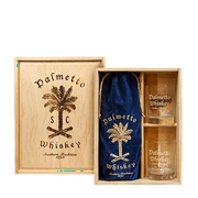 Palmetto Whiskey Oak Collector's Box and Whiskey Glasses Gift Set