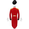 thumbnail image 2 of iiniim Mens Circus Magic Show Outfit Open Front Lapel Velvet Tailcoat Jacket with Accessories Set Red L, 2 of 8