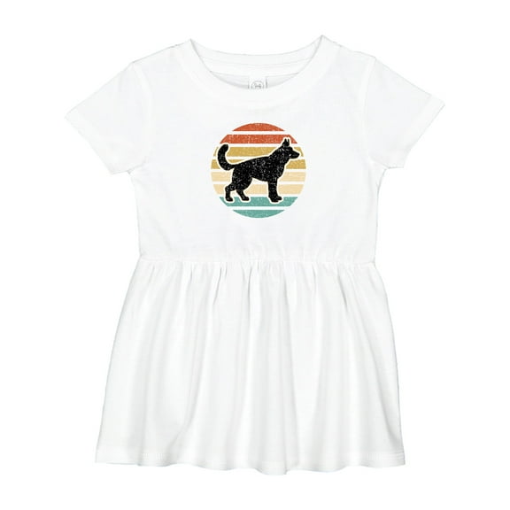 Inktastic German Shepherd Silhouette Vintage Retro Girls Baby Dress
