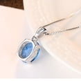 thumbnail image 3 of Bellitia Jewelry 925 Sterling Silver Women's Birthstone Pendant Necklace, Blue Topaz Oval Cut Women's Necklace for Anniversary, Birthday, Valentine’s Day, 3 of 6