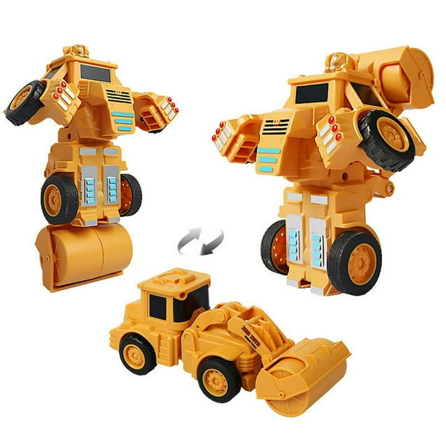 Transform Robot Toy Inertial Drive Crash Resistant Multifunctional Engineering Excavator Vehicle Toy for Children