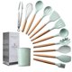 thumbnail image 1 of 12 Pcs Green Kitchen Utensil Set Cooking Silicone Utensil Set with Holder Heat Resistant Cooking Tools Turner for Baking Non-Scratch Non-stick BPA-Fre, 1 of 5