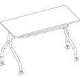 thumbnail image 4 of Lorell, Mahogany Flip Top Training Table, 1 Each, 4 of 7