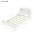 thumbnail image 7 of Miniyam Twin Bed with Bookcase Headboard, LED Motion Sensor Light for Kids and Teens, White, 7 of 7