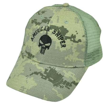 American Sniper Camouflage Camo Hat Cap Snapback Green Kyle Navy Seal Mesh Skull