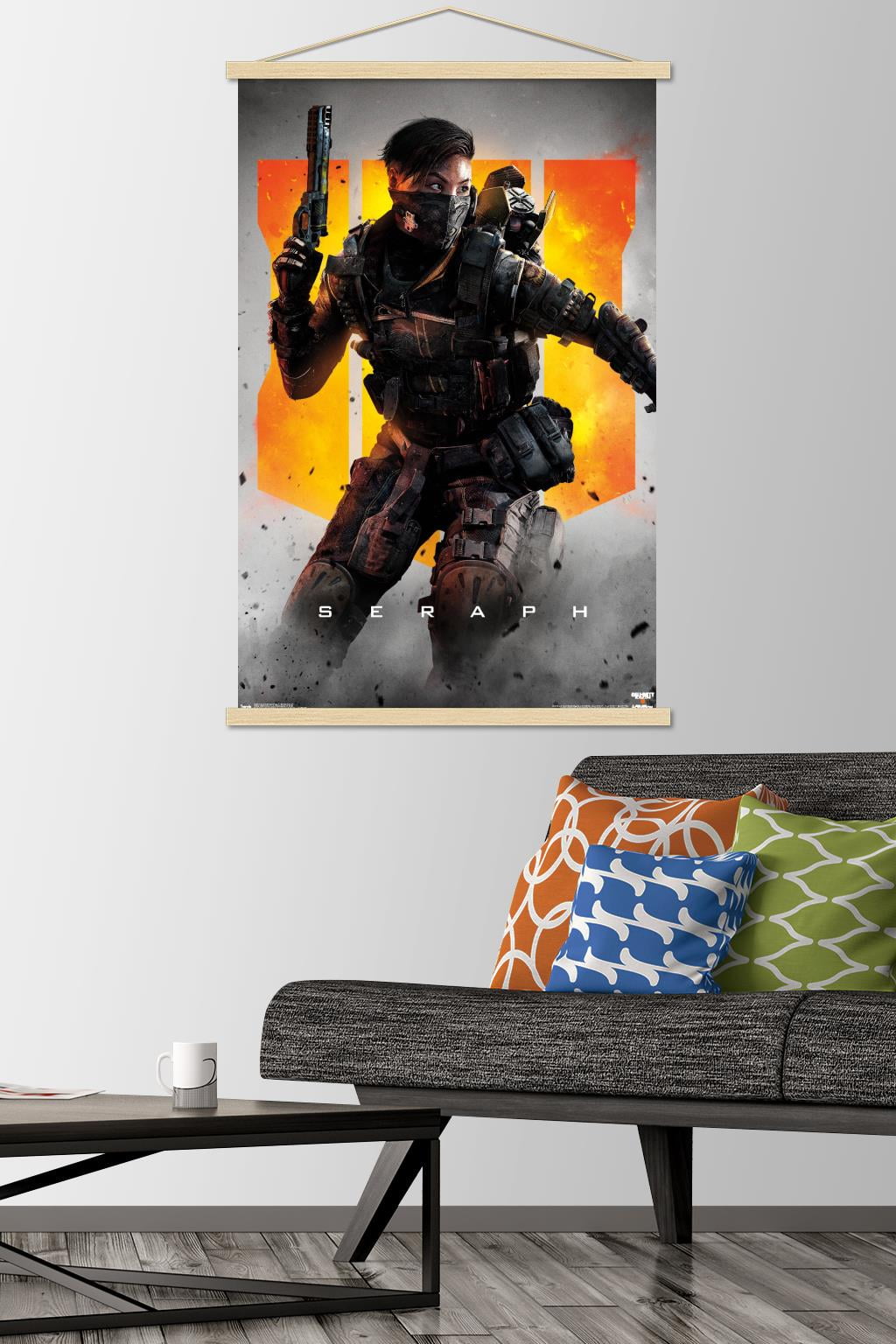 Call of Duty: Black Ops 4 - Seraph Key Art Wall Poster with Wooden Magnetic Frame, 22.375" x 34"