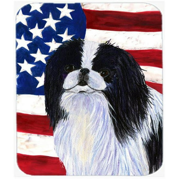 Carolines Treasures USA American Flag With Japanese Chin Mouse Pad