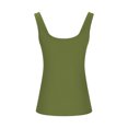 thumbnail image 4 of Royisotas Casual Tank Tops for Women Army Green Sleeveless Summer Camisoles for Women Solid Color Crew Neck Slim Cami Tank Tops for Women, 4 of 6